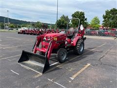 Mahindra 1635 MFWD Compact Utility Tractor W/Loader & Backhoe 