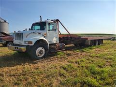 1995 International 4900 Tri/A Truck w/ Hay Sled 