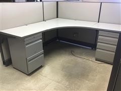 Office Cubicles W/Desks & File Cabinets 