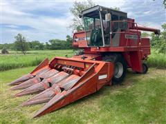 1984 Massey Ferguson 550 2WD Combine W/Corn & Platform Headers 