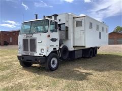 1979 White Road Commander 2 T/A Cabover Truck W/Mobile Office 
