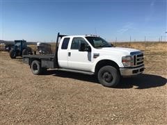 2008 Ford F350 4x4 Extended Cab Flatbed Pickup 