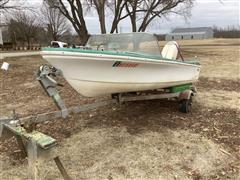 1961 WesCraft Fiberglass Boat W/Trailer 