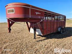 1988 Diamond D Trailer Mfg 6x18 T/A Livestock Trailer 