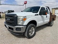 2013 Ford F250 4x4 Extended Cab Flatbed Pickup 