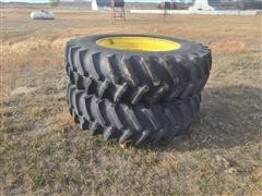 John Deere Rear Tractor Rims & Firestone 18.4R38 Tires 