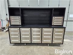 Suihe 9' Work Bench w/ Drawers & Upper Cabinet 